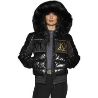 Produktbild von Mountain Horse Diamond Daunenjacke mit Kapuze für Damen in Schwarz XL wasserabweisend