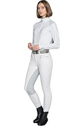 Mountain Horse Diana Breeches Reithose für Damen mit Kunstleder-Vollbesatz in Weiß Größe 36 – Bild 1 von 5