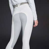Produktbild von Mountain Horse Diana Damenreithose mit Vollbesatz aus Kunstleder in Weiß/Grau Größe 34
