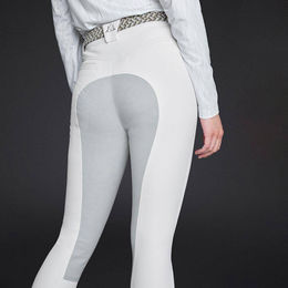 Mountain Horse Diana Damenreithose mit Vollbesatz in Weiß/Grau Größe 46 aus Kunstleder – Bild 1 von 2