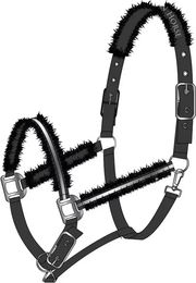 Mountain Horse Halfter für Pferde aus Baumwolle in Schwarz und Silber – Bild 1 von 1
