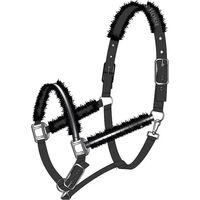 Produktbild von Mountain Horse Halfter für Pferde aus Baumwolle in Schwarz und Silber