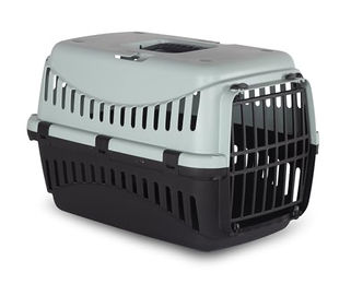 MP Bergamo Transportbox für Katzen und Kaninchen Blau Schwarz Grau Kunststoff Größe L – Bild 1 von 2