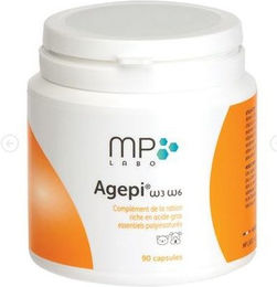 Produktbild von MP Labo Agepi Omega 3 & 6 Haut-Fell-Supplement mit 90 Kapseln