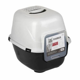 MPETS Thebes Katzentoilette aus Kunststoff in Schwarz/Weiß Größe L – Bild 1 von 2