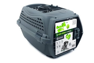 MPETS Transportbox Eco Giro M für Katzen aus Kunststoff in Grau – Bild 1 von 4