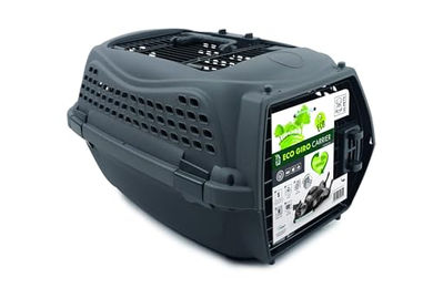MPETS Transportbox Eco Giro S für Katzen aus Kunststoff in Dunkelgrau – Bild 1 von 3