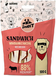 Produktbild von MR. BANDIT Kausnack Sandwich Rindfleisch mit Ente für Hunde getreidefrei 500 g - 500 g