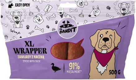 Produktbild von Mr. Bandit Wrapper XL Kausnack für Hunde mit Ente und Rind getreidefrei 500 g - 500 g