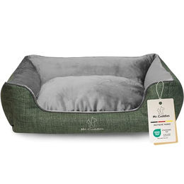 Mr. Cuddles Hundekorb Pablo Tierbett für kleine Hunde und Katzen mit herausnehmbarem Innenkissen Grün Größe M 80x50cm Öko Tex 100 – Bild 1 von 5