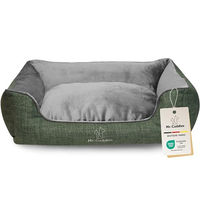 Produktbild von Mr. Cuddles Hundekorb Pablo Tierbett für kleine Hunde und Katzen mit herausnehmbarem Innenkissen Grün Größe M 80x50cm Öko Tex 100