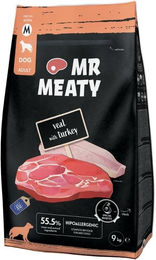 Produktbild von MR MEATY Trockenfutter Kalb mit Truthahn für adulte Hunde hypoallergen 9 kg