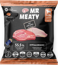Produktbild von MR MEATY Trockenfutter Kalb und Truthahn für adulte Hunde hypoallergen und zuckerfrei 50g