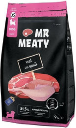 Produktbild von MR MEATY Trockenfutter Kalb und Wachtel für adulte Hunde XS hypoallergen 9 kg