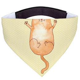 Mr. & Mrs. Panda Bandana Halstuch Katze und Hund Motiv Katzen Umarmen Gelb Größe L – Bild 1 von 3