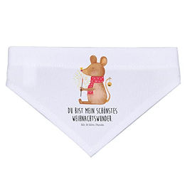 Mr. & Mrs. Panda Hund Bandana Halstuch mit Weihnachtsmaus Motiv Weiß Größe L – Bild 1 von 2