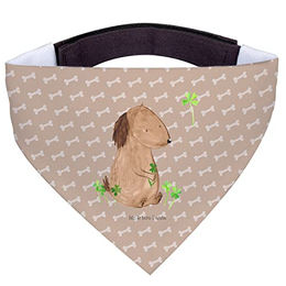 Mr. & Mrs. Panda Hund Bandana Kleeblatt Halstuch aus Polyester in Braun und Beige – Bild 1 von 5