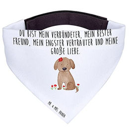 Mr. & Mrs. Panda Hund Halstuch aus Stoff Weiß Größe M – Bild 1 von 5