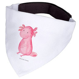 Mr. & Mrs. Panda Hund Halstuch Axolotl Motiv Weiß aus Polyester Größe M – Bild 1 von 2