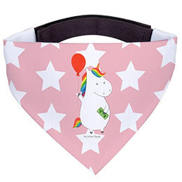 Mr. & Mrs. Panda Hund Halstuch Bandana Einhorn Luftballon Rosa Rot aus Polyester Größe L – Bild 1 von 3