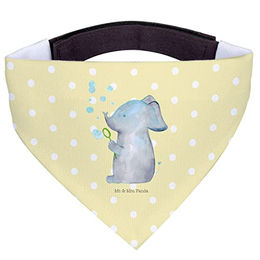 Mr. & Mrs. Panda Hund Halstuch Bandana Elefant Seifenblasen Gelb Polyester Größe L – Bild 1 von 4