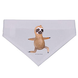 Mr. & Mrs. Panda Hund Halstuch Bandana Faultier Yoga Grau aus Polyester Größe L – Bild 1 von 3