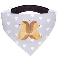 Produktbild von Mr. & Mrs. Panda Hund Halstuch Bandana Igel Motiv Grau Weiß Polyester Größe L