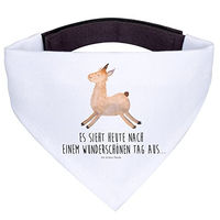 Produktbild von Mr. & Mrs. Panda Hund Halstuch Bandana Lama Motiv Weiß Polyester Größe L