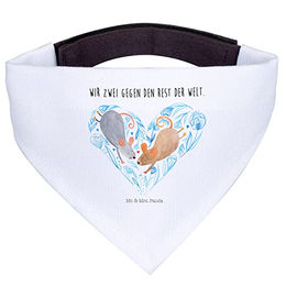Mr. & Mrs. Panda Hund Halstuch Bandana Mäuse Herz Weiß Polyester Größe L – Bild 1 von 6