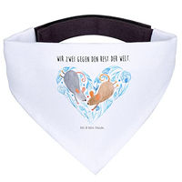 Produktbild von Mr. & Mrs. Panda Hund Halstuch Bandana Mäuse Herz Weiß Polyester Größe L