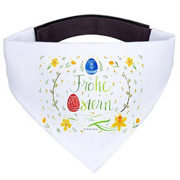 Mr. & Mrs. Panda Hund Halstuch Bandana Ostern Weiß Polyester Größe L – Bild 1 von 8