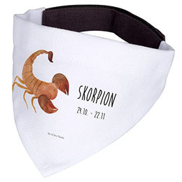 Mr. & Mrs. Panda Hund Halstuch Bandana Sternzeichen Skorpion Weiß Polyester Größe L – Bild 1 von 4