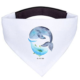 Mr. & Mrs. Panda Hund Halstuch Bandana Walfisch Thunfisch Weiß Polyester Größe L – Bild 1 von 6