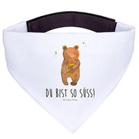 Produktbild von Mr. & Mrs. Panda Hund Halstuch Bär Honig Weiß aus Polyester