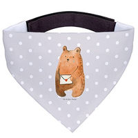 Produktbild von Mr. & Mrs. Panda Hund Halstuch Bär Liebesbrief Grau Polyester Größe M