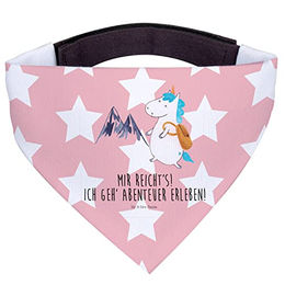 Mr. & Mrs. Panda Hund Halstuch Einhorn Bergsteiger Dreieckstuch Rosa Rot aus Polyester Größe L – Bild 1 von 7