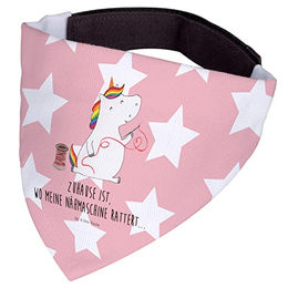 Mr. & Mrs. Panda Hund Halstuch Einhorn Design Rosa Rot Polyester Größe L – Bild 1 von 4