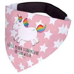 Mr. & Mrs. Panda Hund Halstuch Einhorn Happy Rosa Rot Stoff – Bild 1 von 4