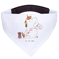 Produktbild von Mr. & Mrs. Panda Hund Halstuch Einhorn Näherin Weiß Polyester Größe L