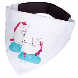 Mr. & Mrs. Panda Hund Halstuch Einhorn Sekt Weiß Polyester – Bild 1 von 3