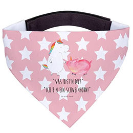 Mr. & Mrs. Panda Hund Halstuch Einhorn und Schwein in Rosa und Rot – Bild 1 von 2