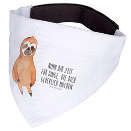 Mr. & Mrs. Panda Hund Halstuch Faultier Motiv Weiß Größe M – Bild 1 von 3