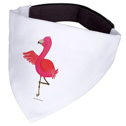 Mr. & Mrs. Panda Hund Halstuch Flamingo Yoga Rosa Weiß Größe L – Bild 1 von 2