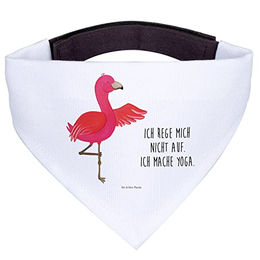 Mr. & Mrs. Panda Hund Halstuch Flamingo Yoga Rosa Weiß Größe M – Bild 1 von 6