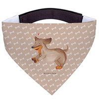 Produktbild von Mr. & Mrs. Panda Hund Halstuch Happy Dog Herz Dreieckstuch aus Polyester in Braun und Beige Größe L