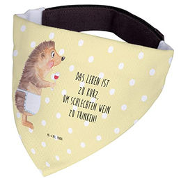 Mr. & Mrs. Panda Hund Halstuch Igel Wein Design aus Polyester Gelb – Bild 1 von 3