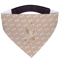 Produktbild von Mr. & Mrs. Panda Hund Halstuch mit Herz Motiv in Braun und Beige aus Polyester
