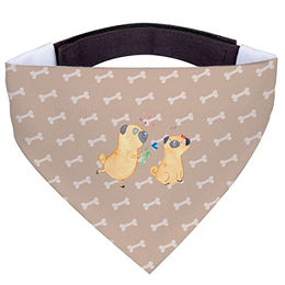 Mr. & Mrs. Panda Hund Halstuch Mops Verliebt Braun Beige – Bild 1 von 5