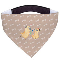 Produktbild von Mr. & Mrs. Panda Hund Halstuch Mops Verliebt Braun Beige