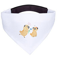Produktbild von Mr. & Mrs. Panda Hund Halstuch Mops Verliebt Weiß Größe M